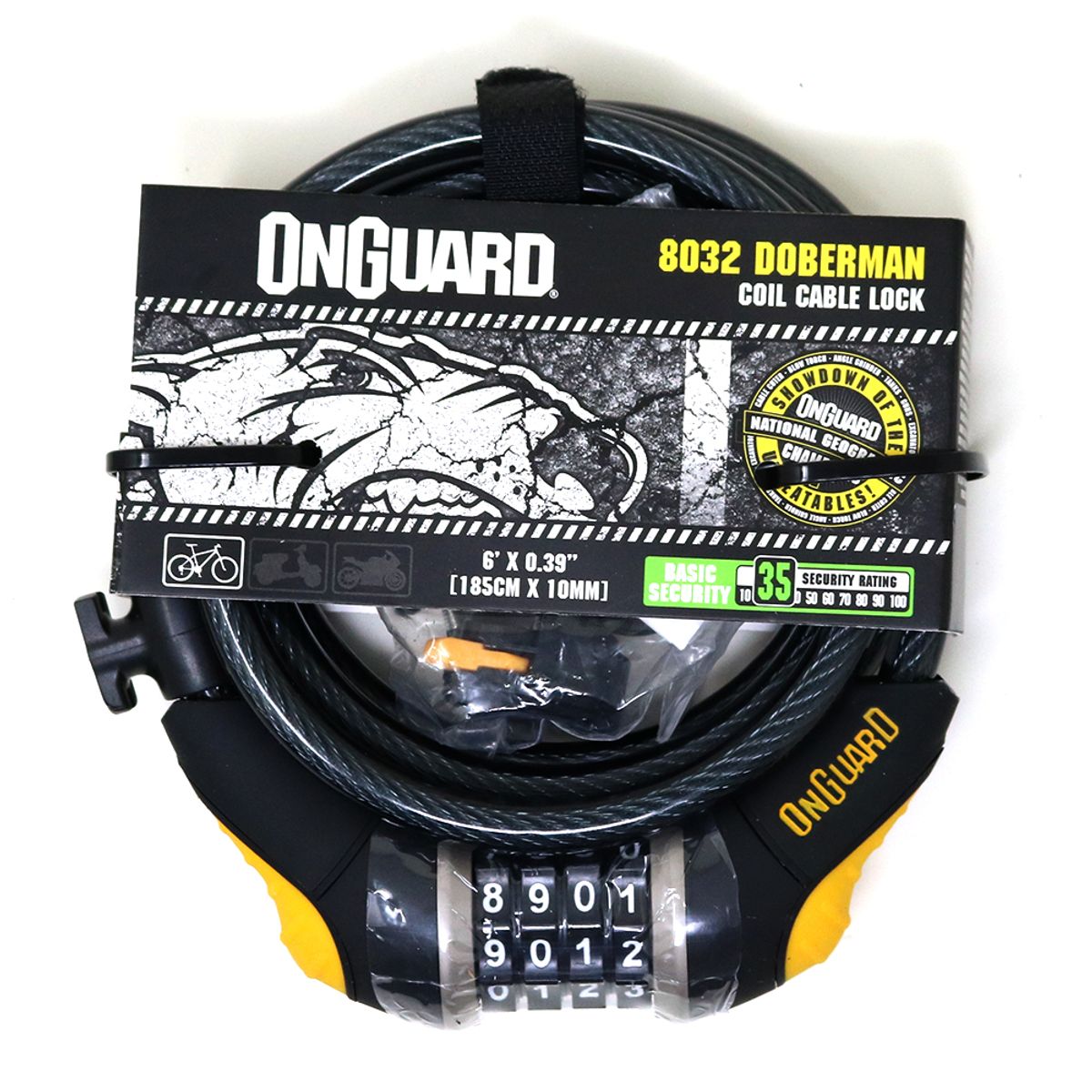 Candado OnGuard Llave Espiral Doberman 185cmX10mm